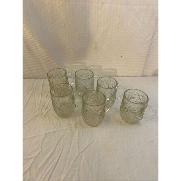 6 Princess house mugs with handles fantasia set 2.5" diameter, 4" tall - Picture 1 of 4